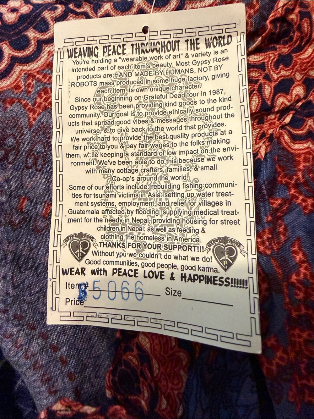 NWT! Gypsy Rose Boho Floral Long-Sleeve Tunic Dress in Navy and Coral Beautiful! - Picture 6 of 6